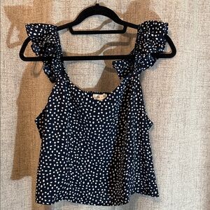 Navy Polka Dot Women's Top